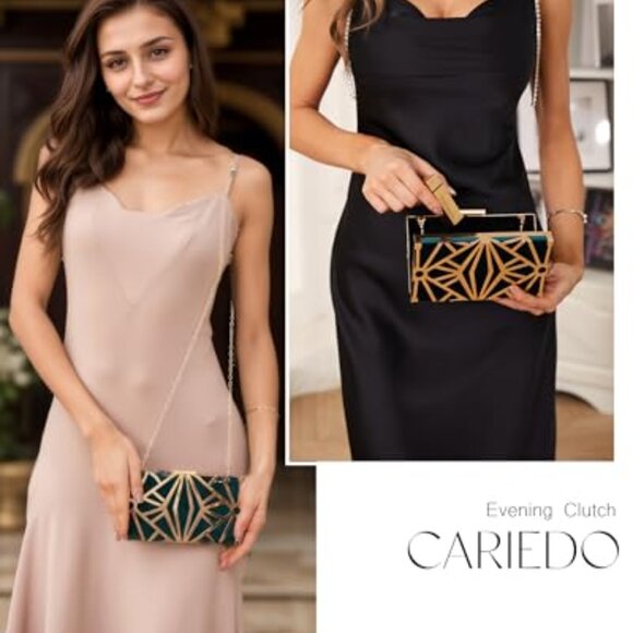 Elegant Velvet Clutch Purse Detachable Chain Evening Bag Wedding Party
